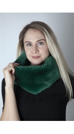 Green rex fur neck warmer